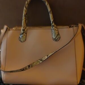 Target A New Day Leather and Snake Print Handle Bag